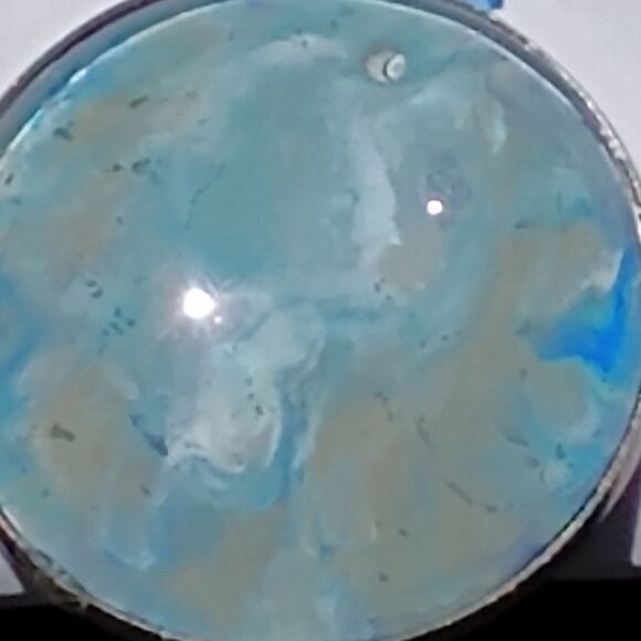 Handmade Medallion Cord Pendant Necklace 1" Round   (925) Silver 20 in. Chain - Picture 7 of 10